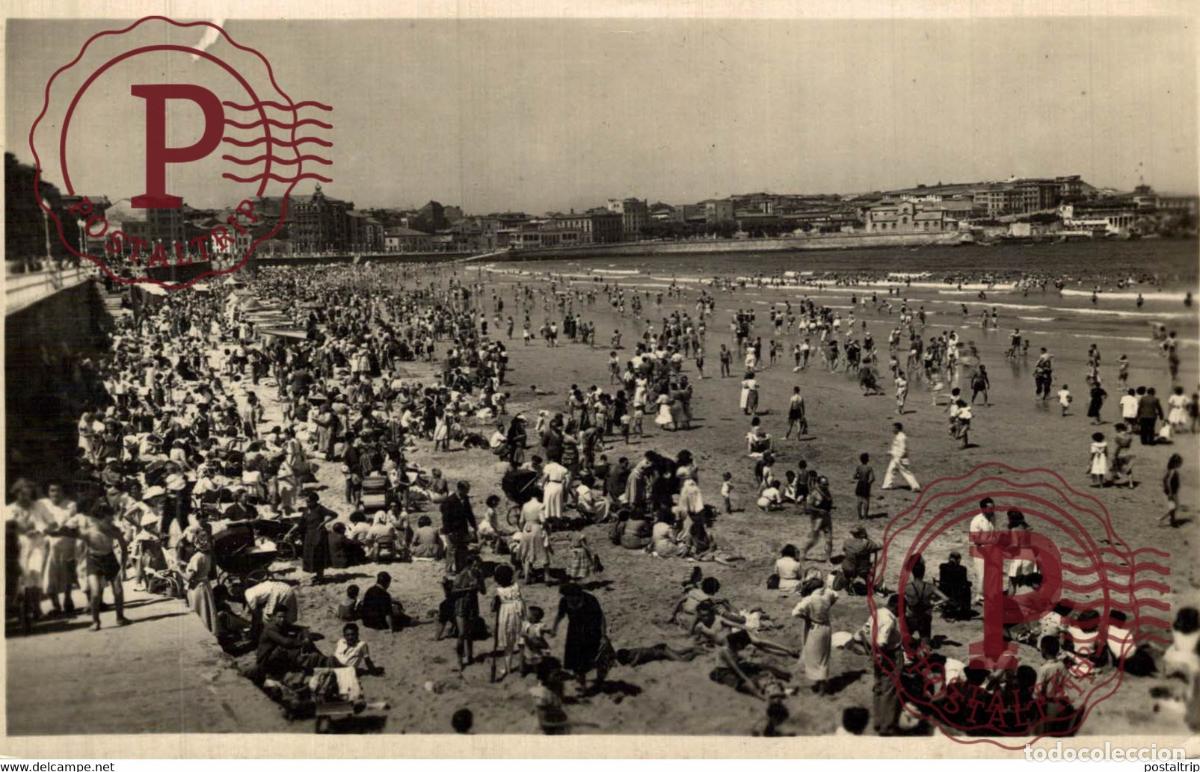 Postales: ASTURIAS. GIJON. PLAYA DE SAN LORENZO.