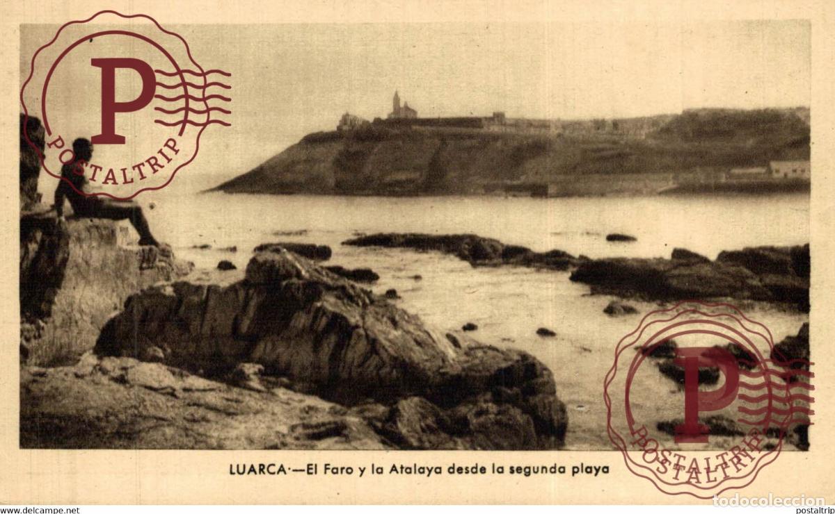 Postales: ASTURIAS. LUARCA. EL FARO Y LA ATALAYA DESDE LA SEGUNDA PLAYA.
