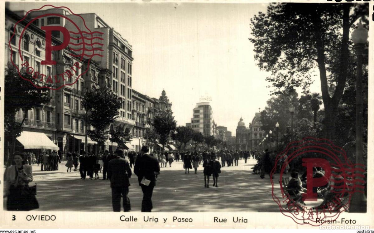 Postales: ASTURIAS. OVIEDO. CALLE URIA Y PASEO.