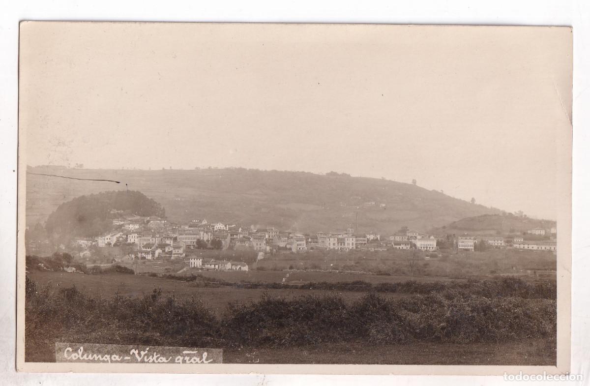 Postales: POSTAL. COLUNGA. VISTA GENERAL. ASTURIAS. CIRCULADA CON SELLO EN 1926. FOTOGR&Aacute;FICA