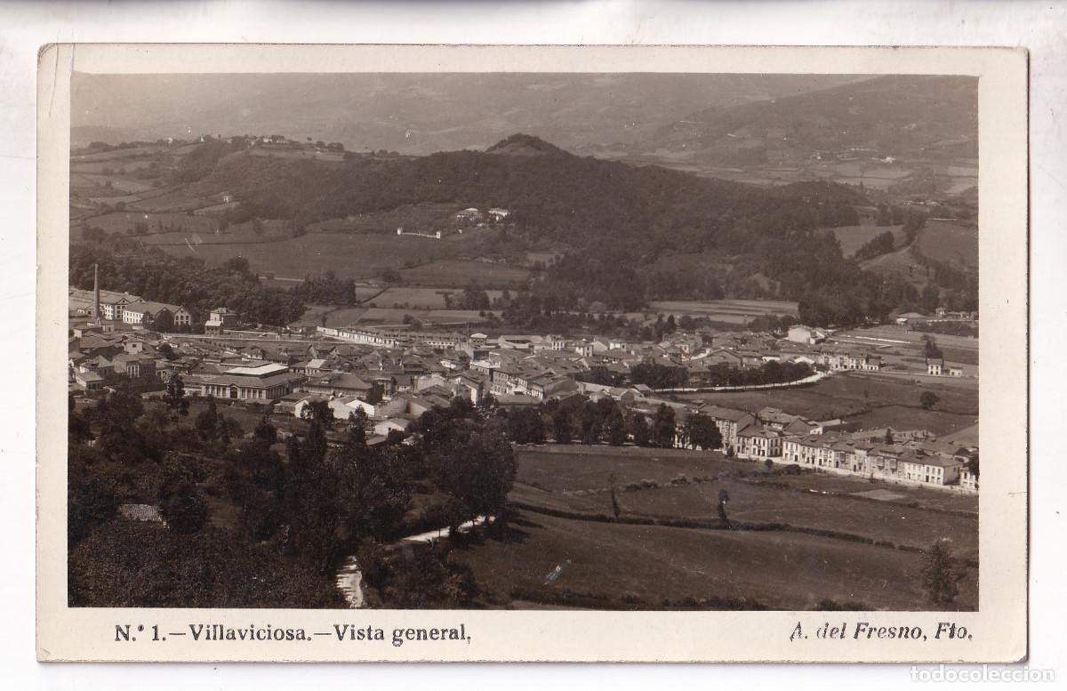 Postales: POSTAL. N&ordm; 1. VILLAVICIOSA. VISTA GENERAL. A. DEL FRESNO. CIRCULADA EN 1926