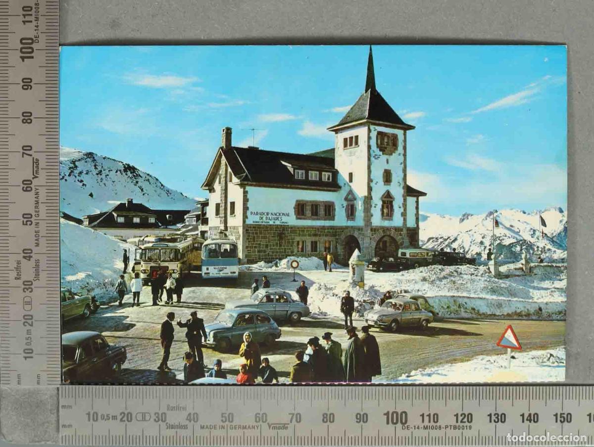 Postales: POSTAL. Puerto de Pajares - Parador Nacional - Coches antiguos - Nieve