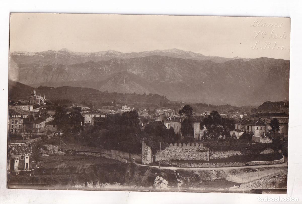 Postales: POSTAL. LLANES VISTA DESDE SAN PEDRO. ASTURIAS. M. TAM&Eacute;S. CIRCULADA EN 1926