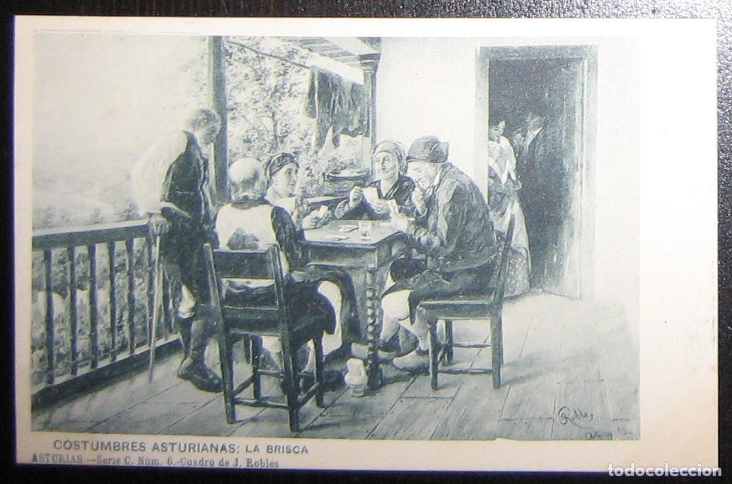 Postales: POSTAL COSTUMBRES ASTURIANAS: LA BRISCA. CIRCA 1905. SIN CIRCULAR NI DIVIDIR.