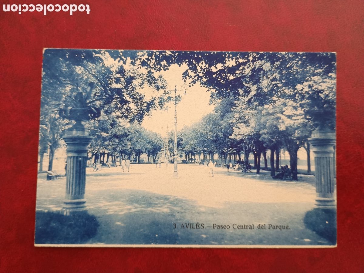 Postales: AVIL&Eacute;S (ASTURIAS) - PASEO CENTRAL DEL PARQUE - LIBRER&Iacute;A &rdquo;LA ESPERANZA&rdquo;