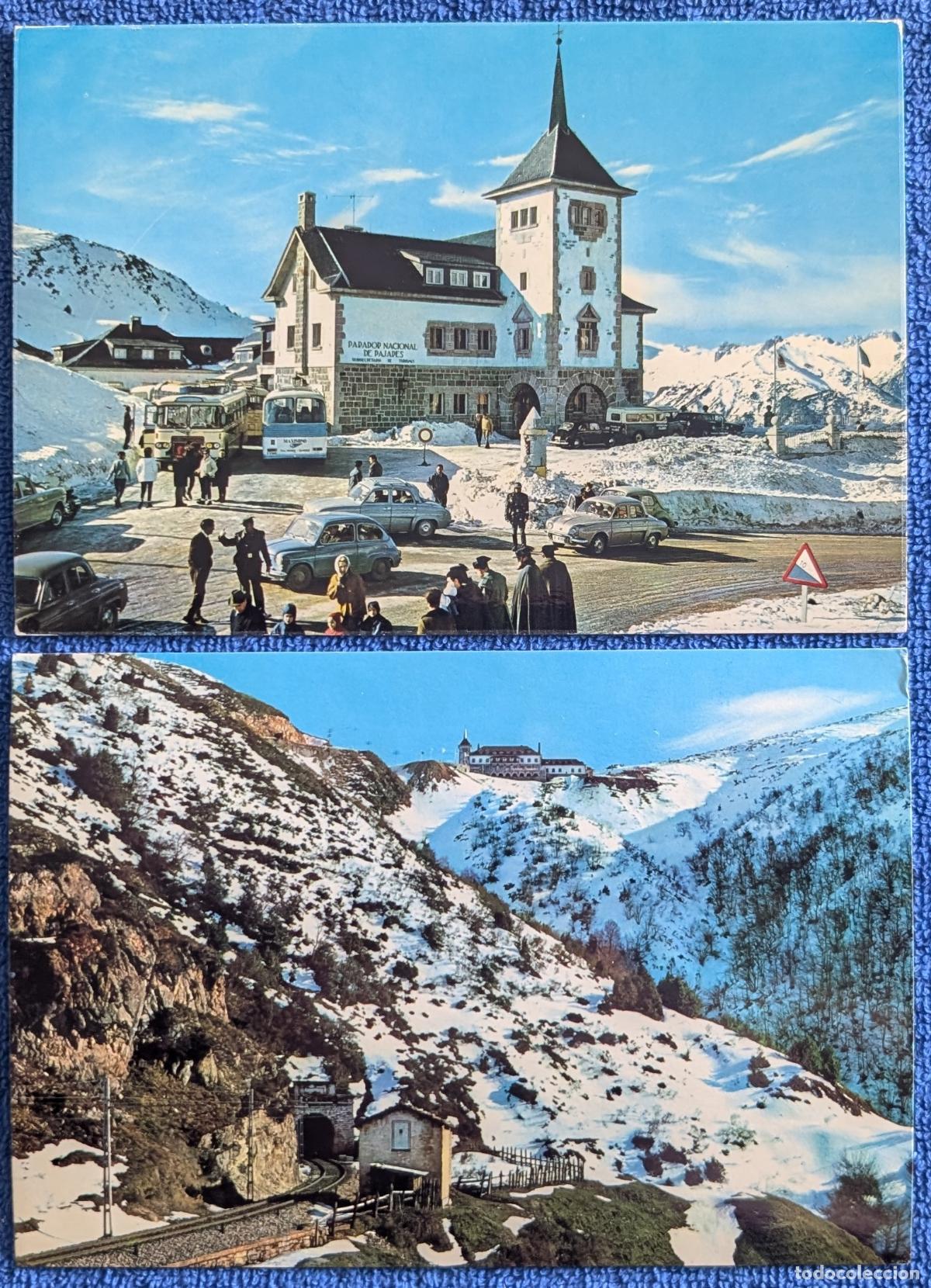 Postales: Puerto de Pajares - Parador y sstaci&oacute;n de esqu&iacute; - Ediciones Alce (1968)