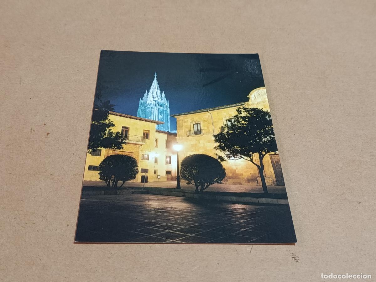 Postales: ASTURIAS - POSTAL OVIEDO - CORRADA DEL OBISPO - AL FONDO LA CATEDRAL DE OVIEDO
