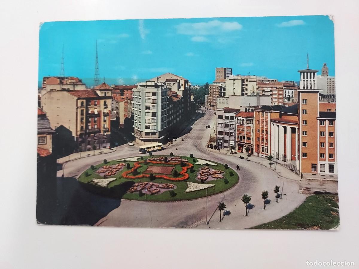 Postales: POSTAL OVIEDO PLAZA DE AMERICA. 1962. SIN CIRCULAR. AUTOBUS URBANO