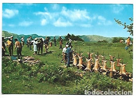 Postales: FIESTA DEL CORDERO A LA ESTACA.- ASTURIAS