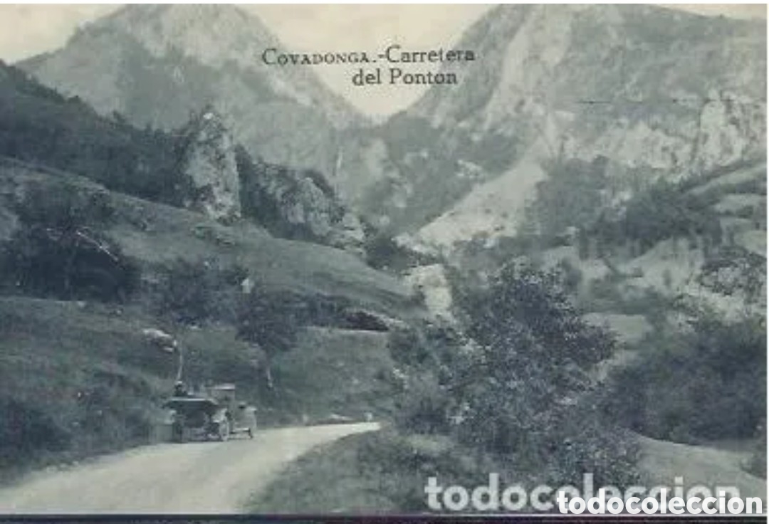 Postales: COVADONGA (ASTURIAS) - CARRETERA DEL PONTON - GRAN HOTEL PELAYO,COVADONGA