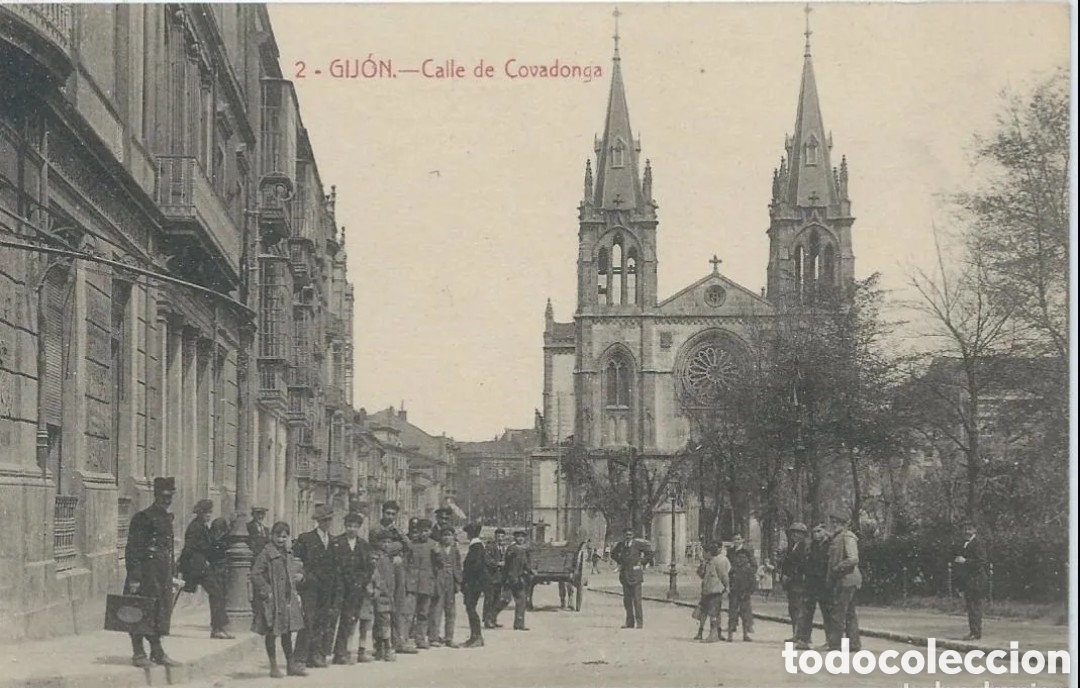 Postales: GIJ&Oacute;N (ASTURIAS) - CALLE DE COVADONGA - EDICI&Oacute;N F. MATOS