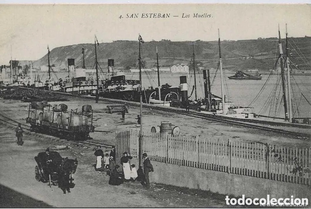 Postales: SAN ESTEBAN (ASTURIAS) - LOS MUELLES - COLECCI&Oacute;N MART&Iacute;N, MUROS