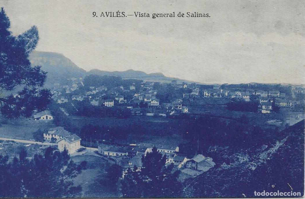 Postales: AVILES (ASTURIAS) - VISTA GENERAL DE SALINAS - LIBRERIA LA ESPERANZA
