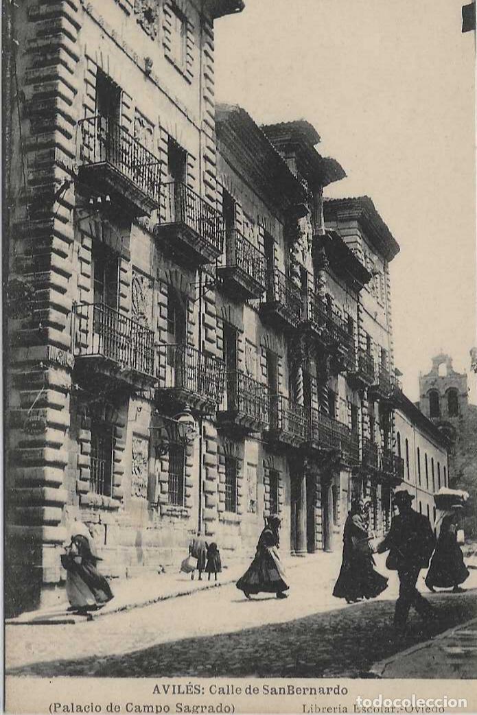 Postales: AVILES (ASTURIAS) - CALLE DE SAN BERNARDO - FOTOTIPIA DE HYM