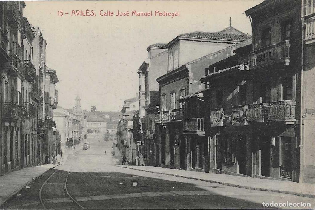 Postales: AVILES (ASTURIAS) - CALLE JOSE MANUEL PEDREGAL - FOTOTIPIA THOMAS,BARCELONA