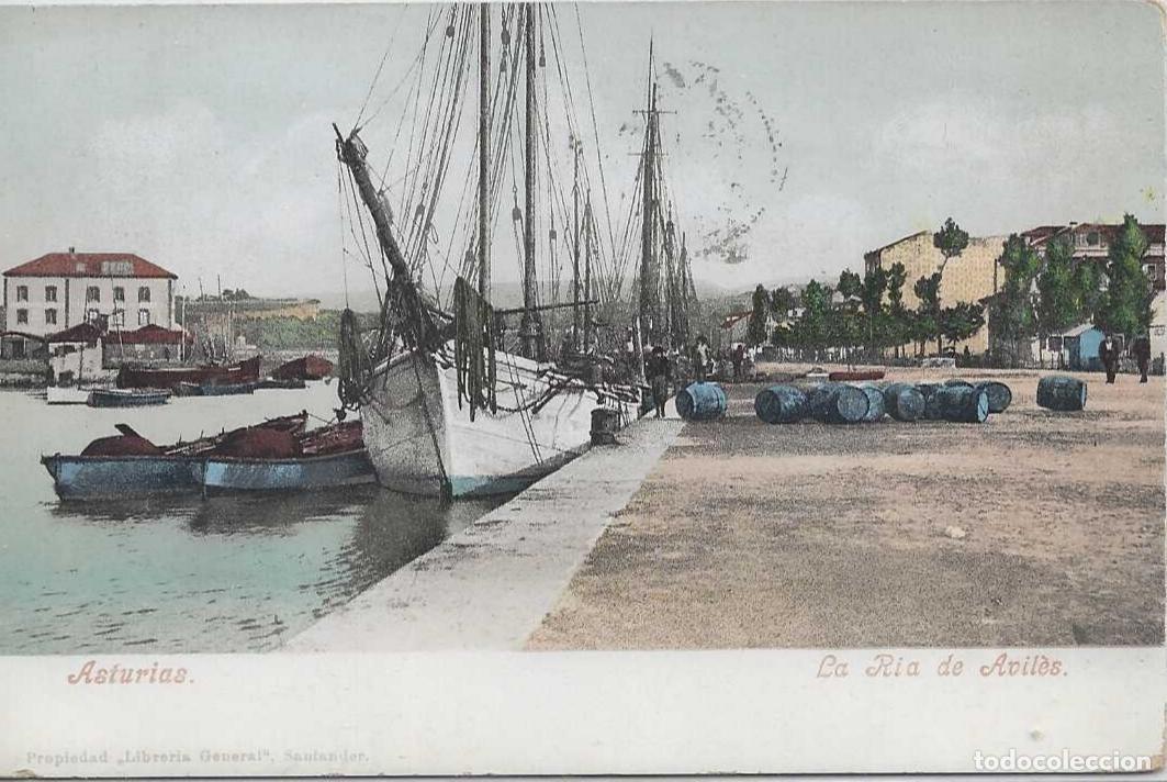 Postales: AVILES (ASTURIAS) - LA RIA DE AVILES - PURGUER & CO, MUNCHEN N&ordm; 3828
