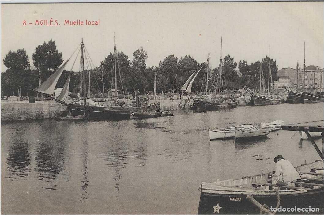 Postales: AVILES (ASTURIAS) -MUELLE LOCAL - FOTOTIPIA THOMAS, BARCELONA