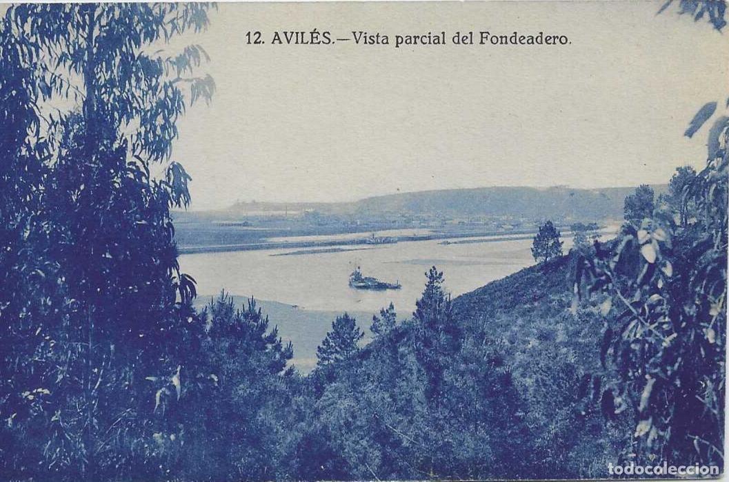 Postales: AVILES (ASTURIAS) - VISTA PARCIAL DEL FONDEADERO - LIBRERA LA ESPERANZA