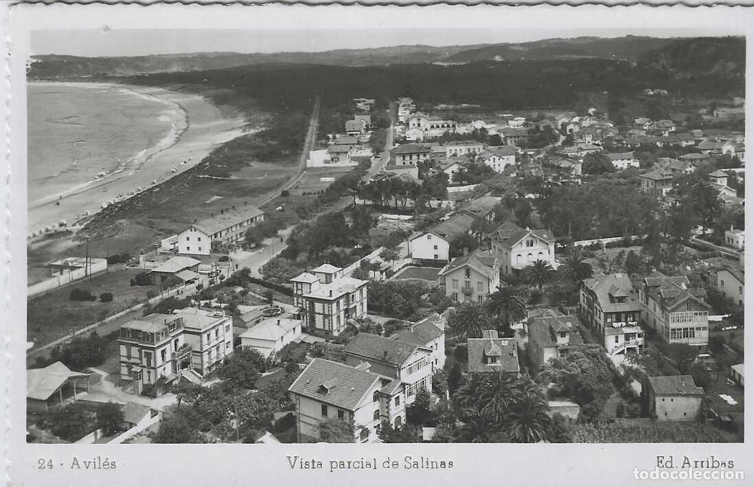 Postales: AVILES (ASTURIAS) - VISTA PARCIAL DE SALINAS - ED. ARRIBAS