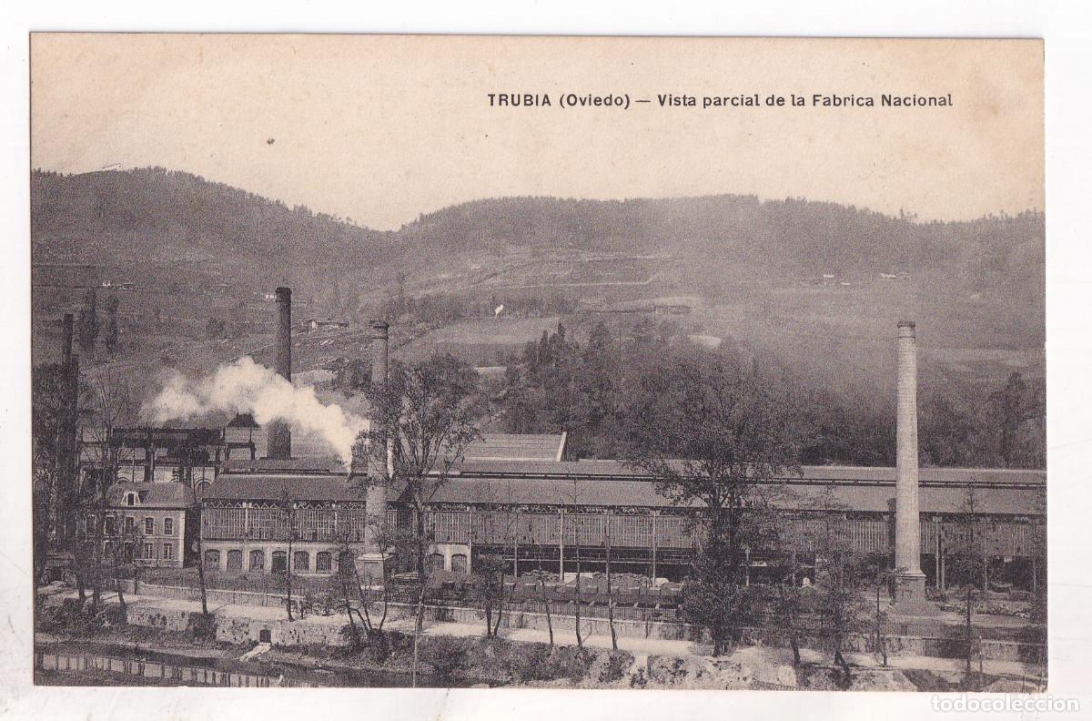 Postales: POSTAL. TRUBIA. OVIEDO. VISTA PARCIAL DE LA F&Aacute;BRICA NACIONAL. ASTURIAS