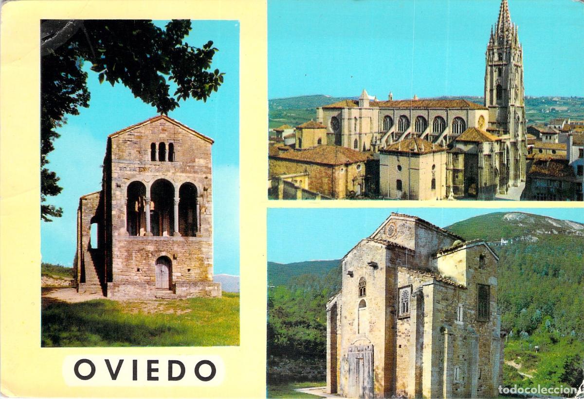 Postales: Postal Multivista de Oviedo con Monumentos Prerrom&aacute;nicos