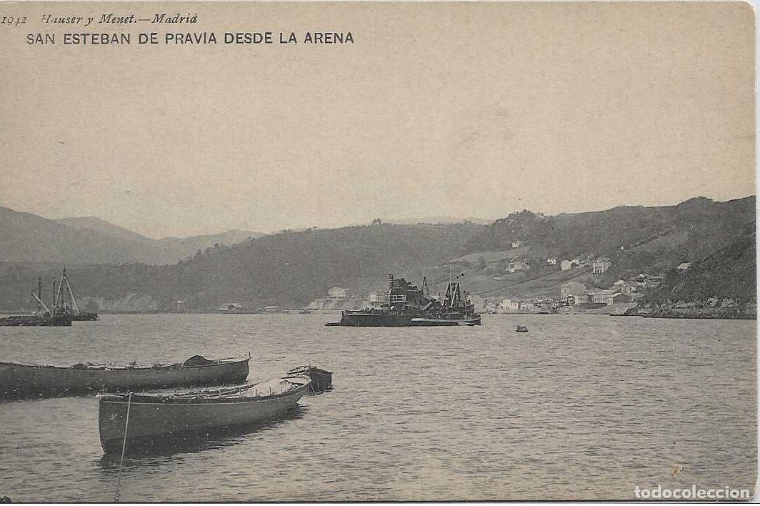 Postales: SAN ESTEBAN DE PRAVIA (ASTURIAS) - DESDE LA LA ARENA - HYM N&ordm; 1942