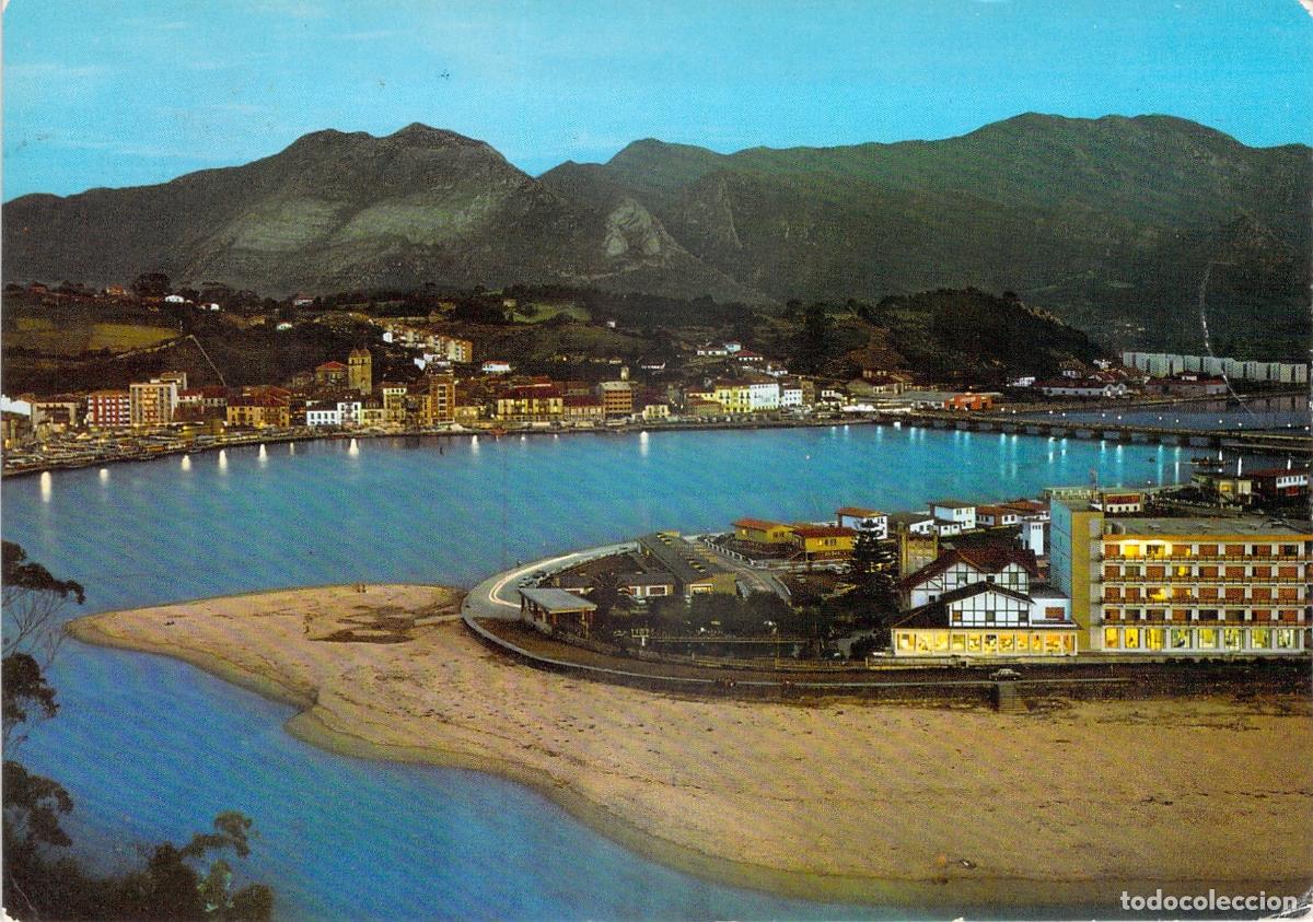Postales: Postal de Ribadesella en Asturias, vista panor&aacute;mica de la bah&iacute;a