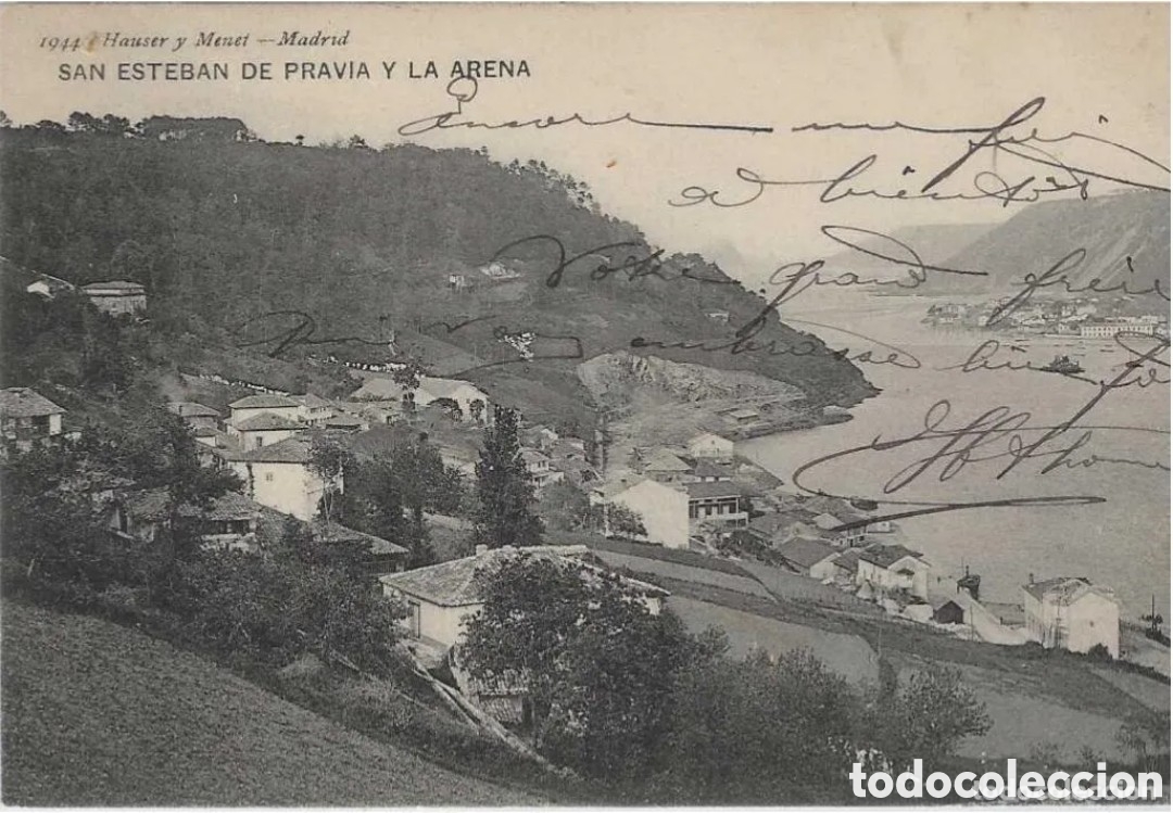 Postales: SAN ESTEBAN DE PRAVIA Y LA ARENA (ASTURIAS) - HAUSER Y MENET, MADRID