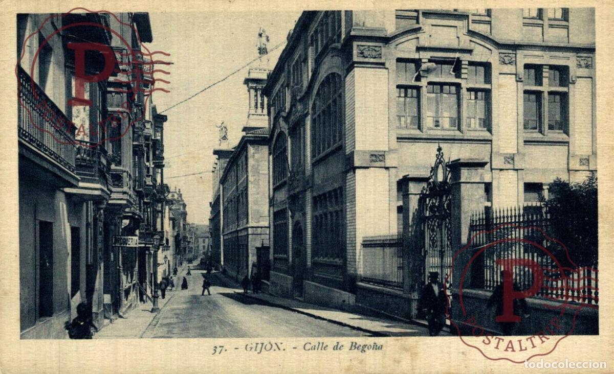 Postales: GIJON. CALLE DE BEGO&Ntilde;A.