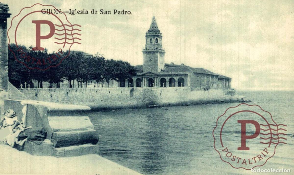 Postales: ASTURIAS GIJON. IGLESIA DE SAN PEDRO