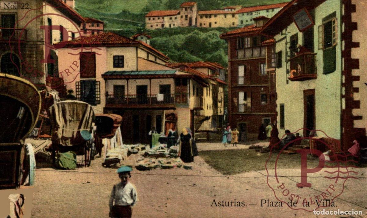 Postales: ASTURIAS PLAZA DE LA VILLA. ERNESTO MADRID