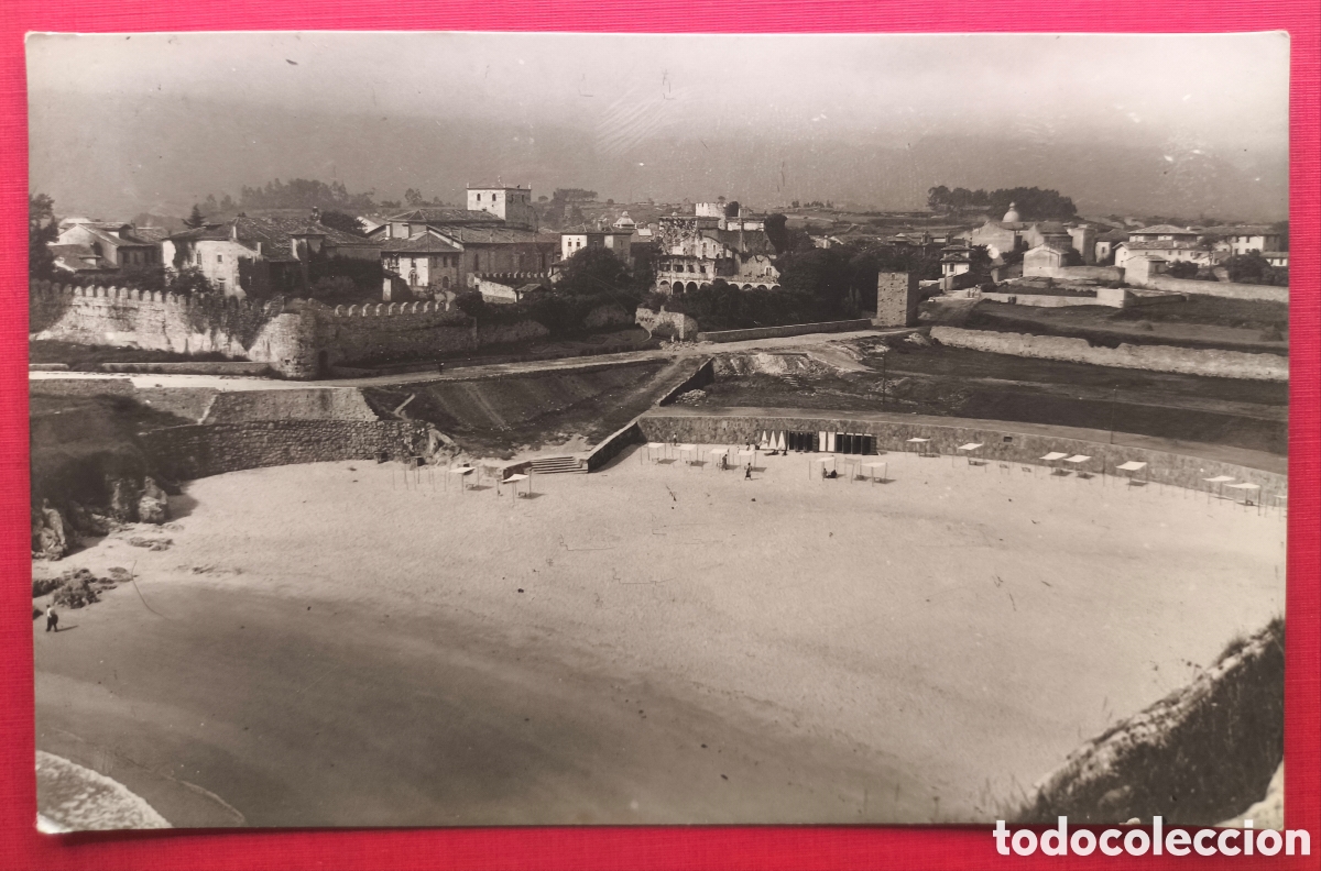 Postales: LLANES PLAYA DEL SABLON POSTAL FOTOGR&Aacute;FICA ASTURIAS C. 1955