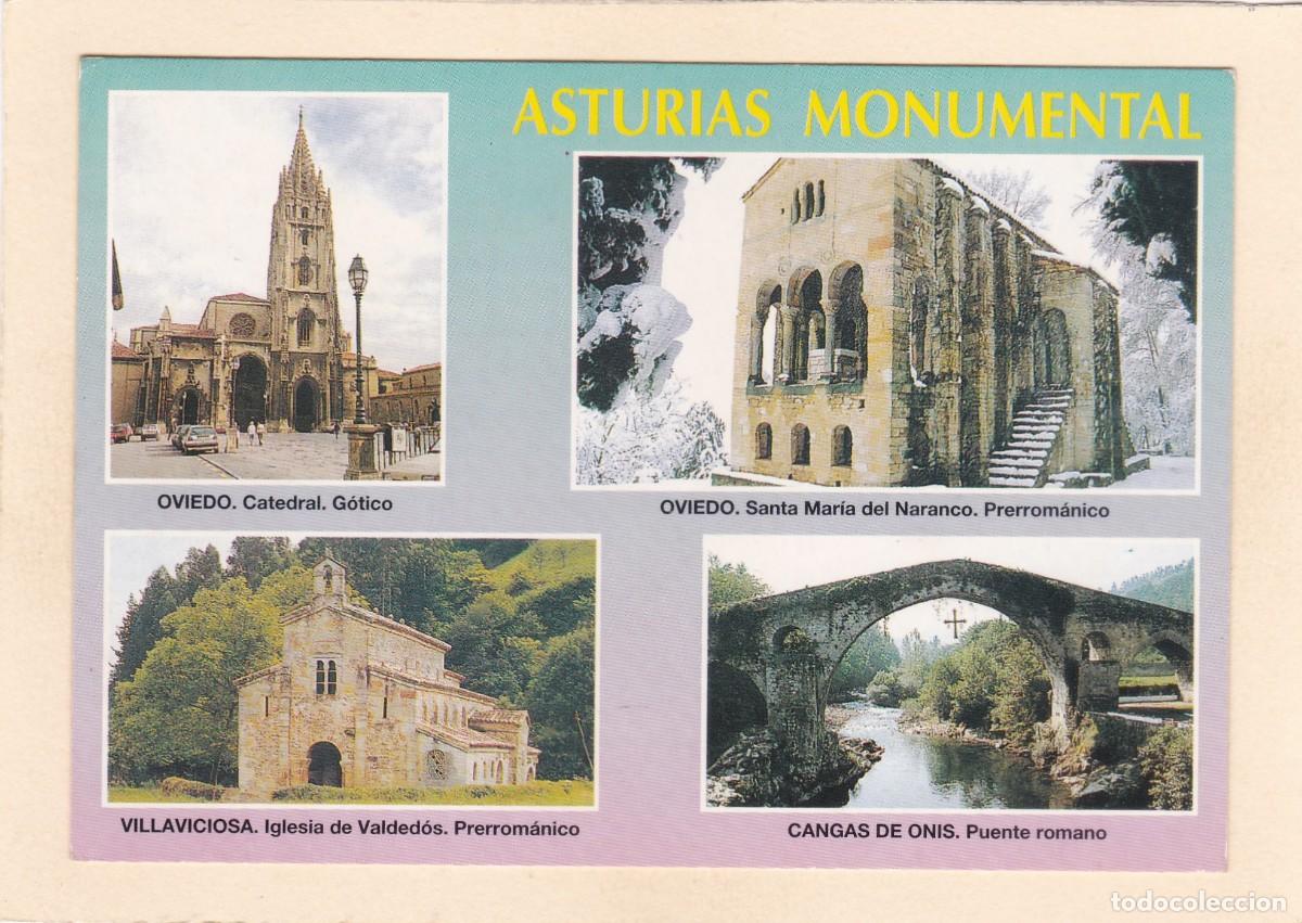 Postales: ASTURIAS MONUMENTAL. OVIEDO. CATEDRAL Y SANTA MARIA DEL NARANCO. VILLAVICIOSA. VALDEDIOS Y CANGAS DE