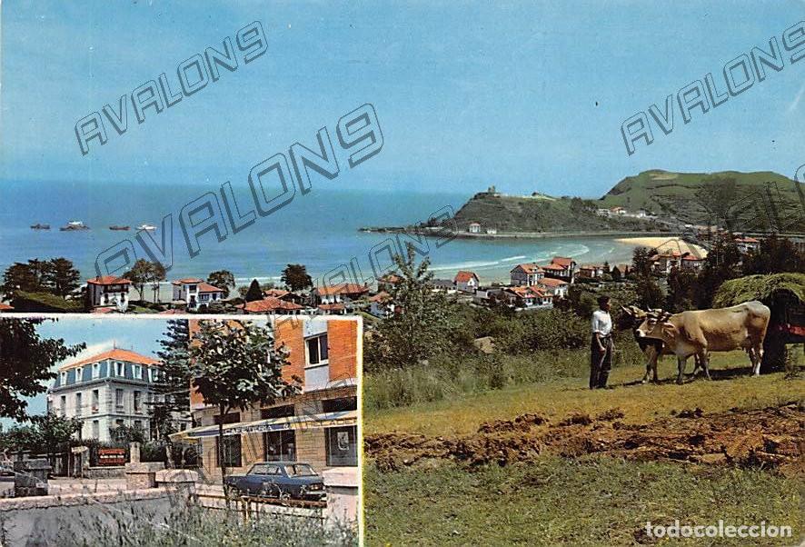 Postales: Vista parcial, playa y residencia Jos&eacute; Antonio en Ribadesella (Asturias) Sin circular, a&ntilde;os 60