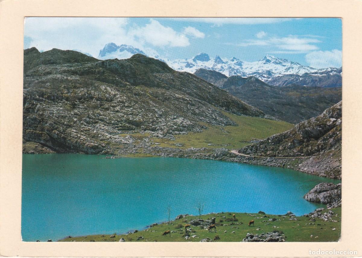 Postales: COVADONGA. PARQUE NACIONAL PICOS DE EUROPA. LAGO ENOL Y MACIZO DE PE&Ntilde;A SANTA (1969)