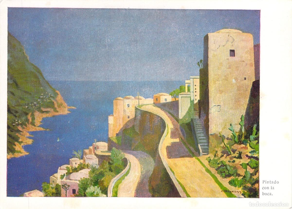 Postales: Postal de Pueblo Costero Pintura de E. A. Stegmann