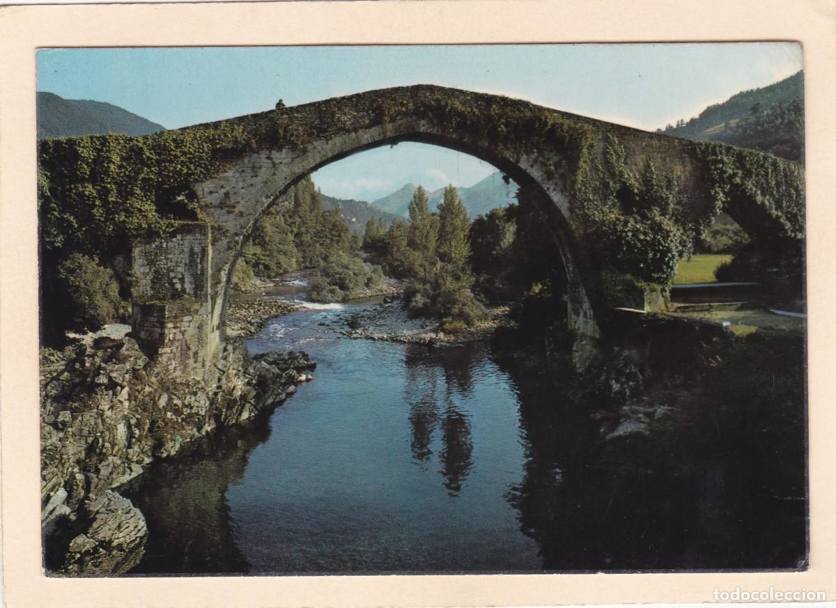 Postales: CANGAS DE ONIS. PUENTE ROM&Aacute;NICO SOBRE EL R&Iacute;O SELLA (1966)