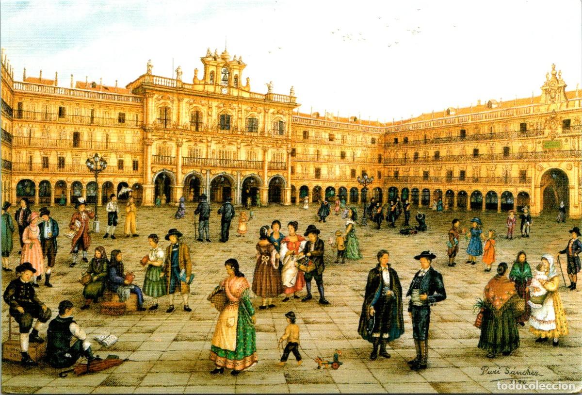 Postales: Salamanca - Plaza Mayor - Puri S&aacute;nchez 1984 - Gr&aacute;ficas Varona - DL. S. 394-1995 - Postal - 153x103mm
