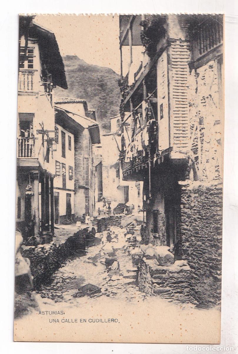 Postales: POSTAL. ASTURIAS. UNA CALLE EN CUDILLERO. HAUSER Y MENET
