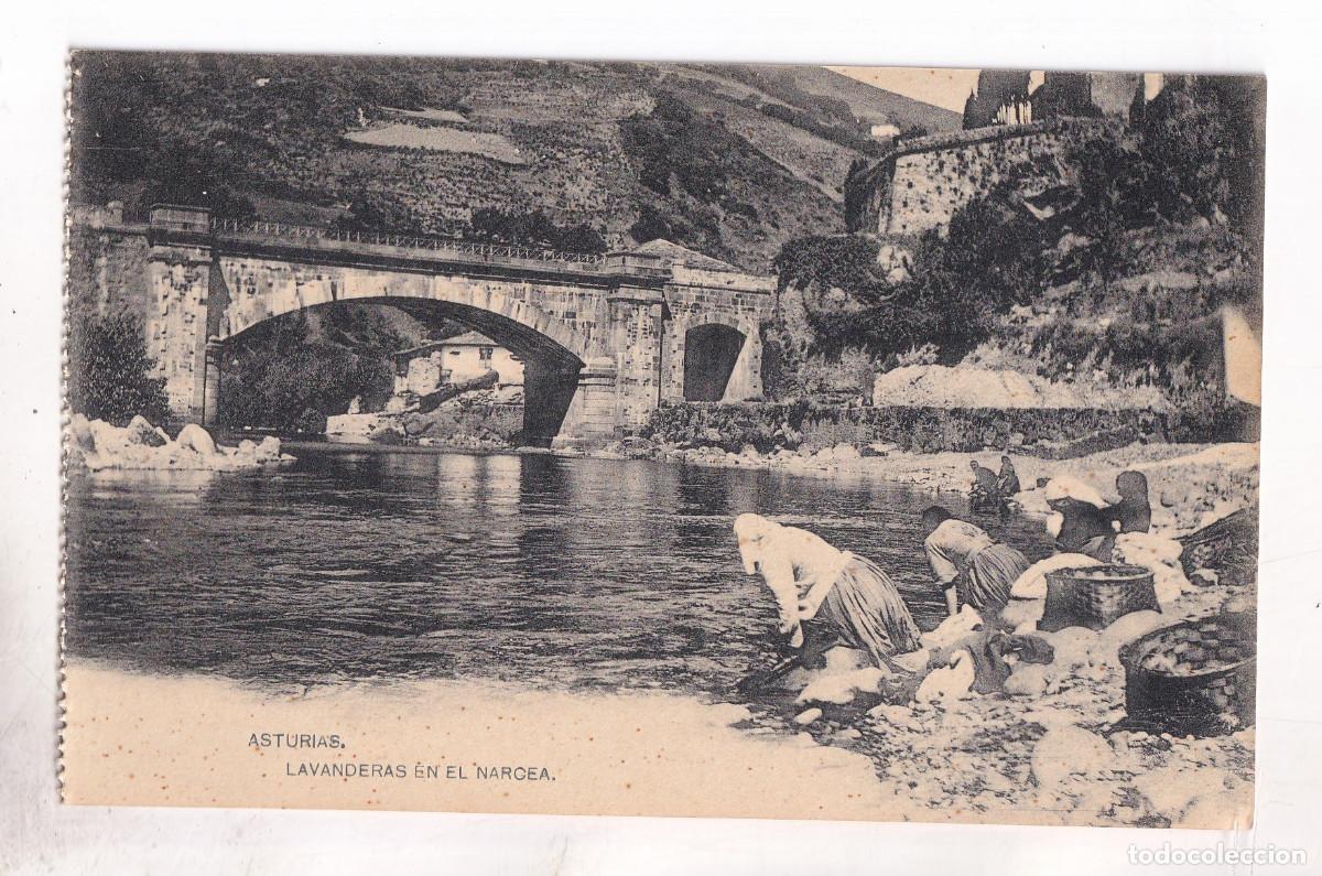 Postales: POSTAL. ASTURIAS. NAVANDERAS EN EL NARCEA. HAUSER Y MENET