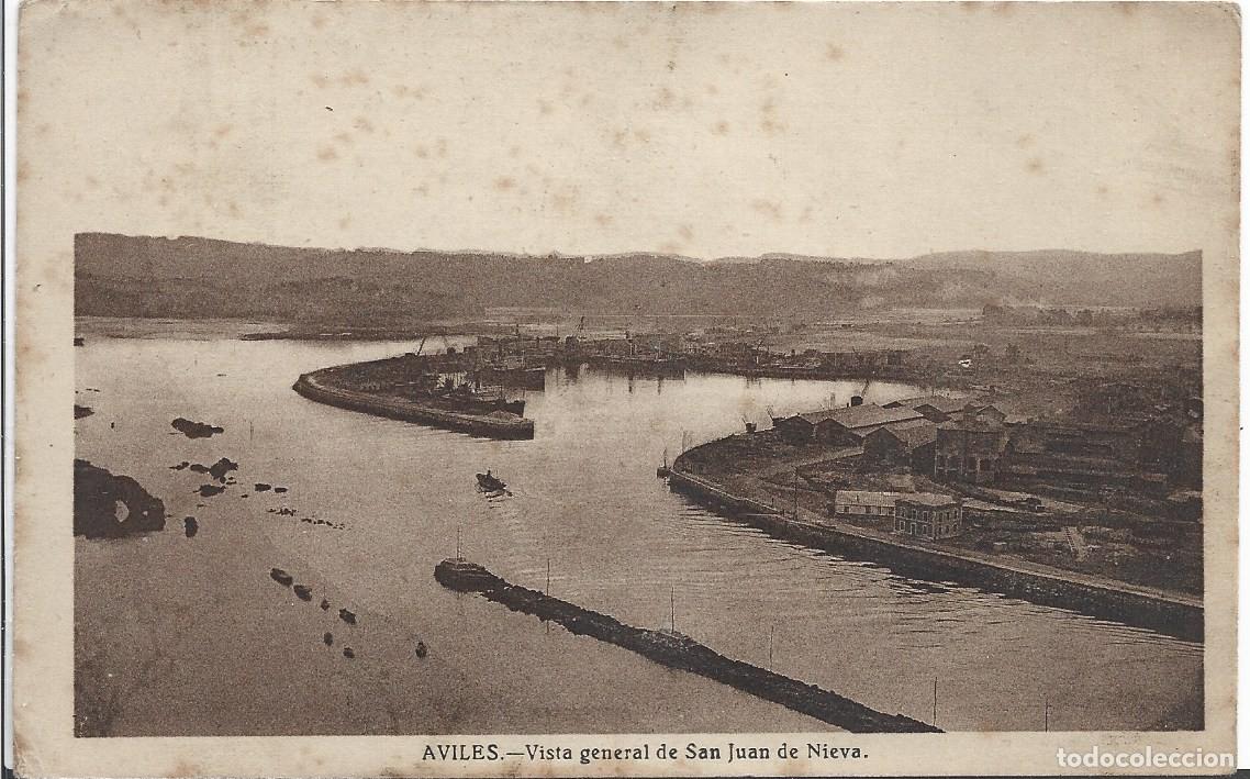 Postales: AVILES (ASTURIAS) - VISTA GENERAL DE SAN JUAN DE NIEVA