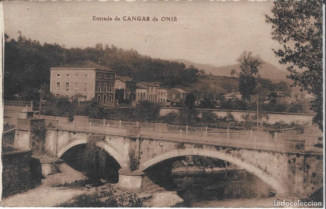 Postales: ENTRADA A CANGAS DE ON&Iacute;S (ASTURIAS)