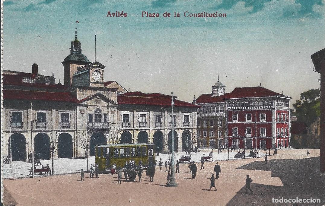 Postales: AVILES (ASTURIAS) - PLAZA DE LA CONSTITUCION - SIN EDITOR