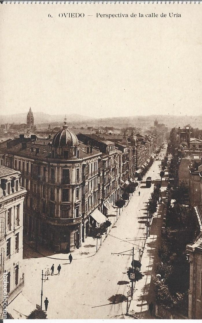 Postkarten: OVIEDO (ASTURIAS) - PERSPECTIVA DE LA CALLE DE UR&Iacute;A - EDICI&Oacute;N Y FOTOGRAF&Iacute;A COLLADA