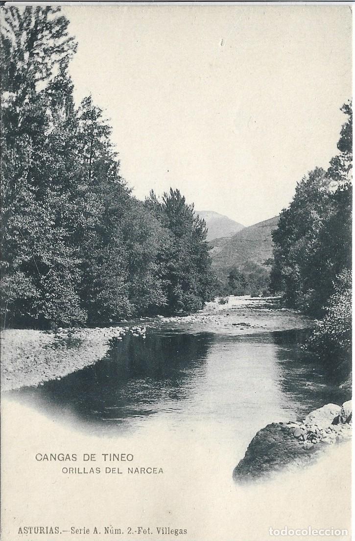 Postales: CANGAS DE TINEO (ASTURIAS) - ORILLAS DEL RIO NARCEA - FOT. VILLEGAS
