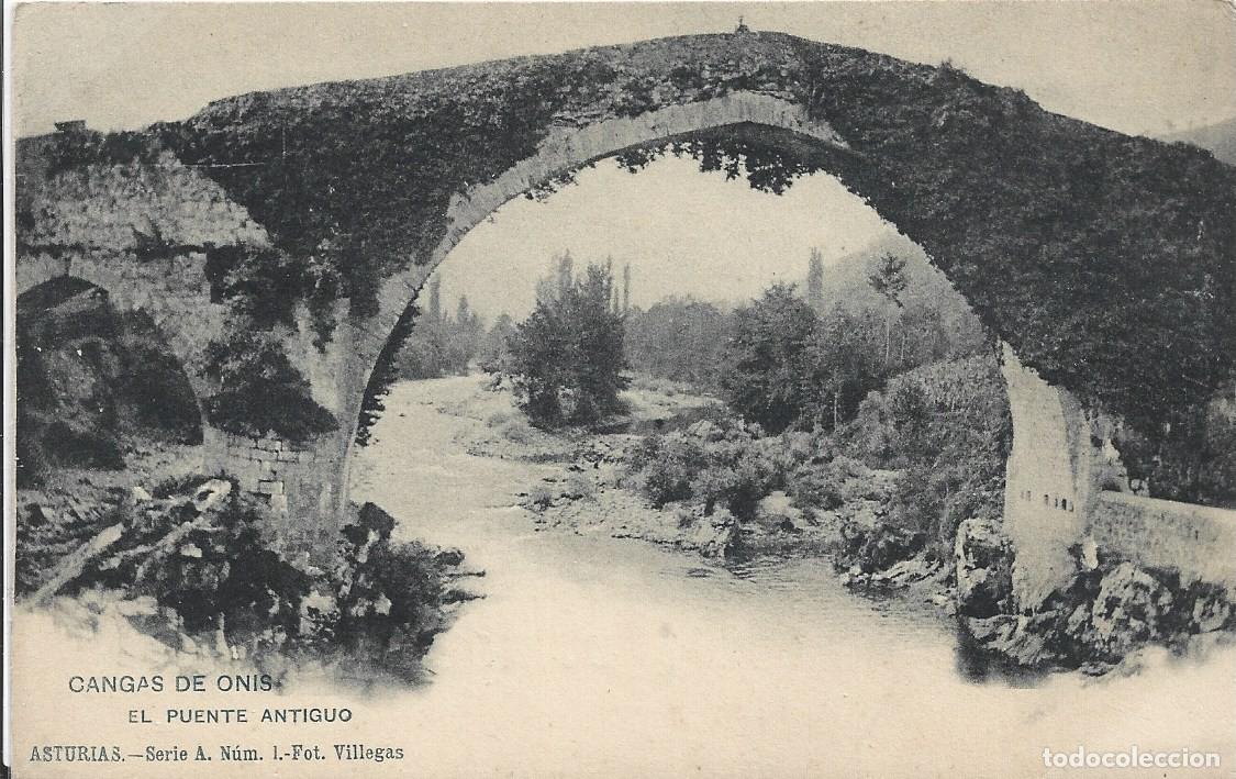 Postales: CANGAS DE ONIS (ASTURIAS) - EL PUENTE ANTIGUO - FOT. VILLEGAS