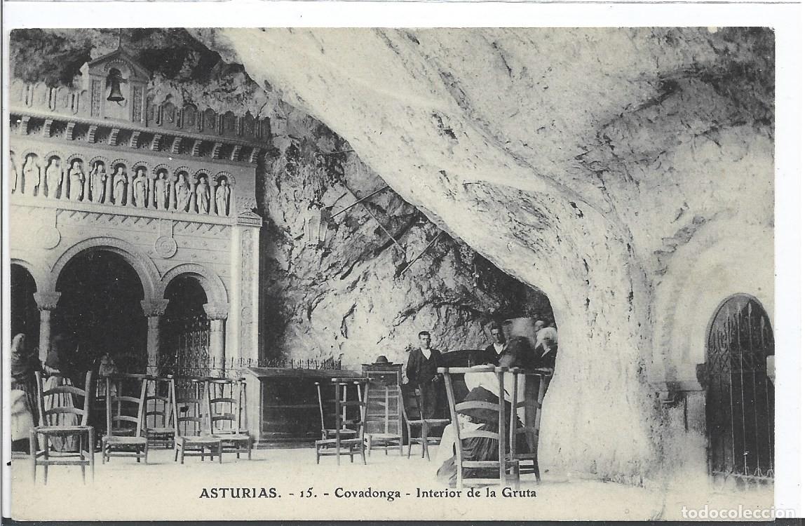 Postales: COVADONGA (ASTURIAS)- INTERIOR DE LA GRUTA - M.G, OVIEDO