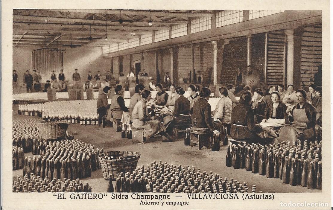 Postales: VILLAVICIOSA (ASTURIAS) - EL GAITERO SIDRA CHAMPAGNE ADORNO Y EMPAQUE - SIN EDITOR