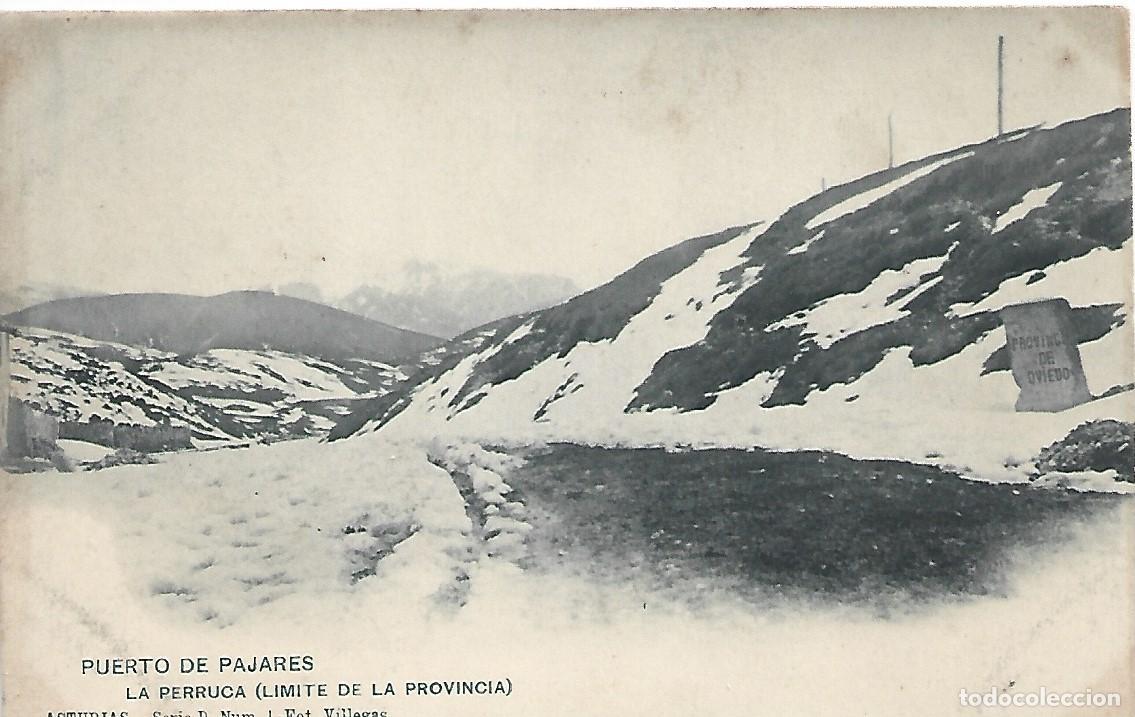 Postales: PUERTO DE PAJARES (ASTURIAS) - LA PERRUECA DEL PUEBLO, LIMITE DE LA PROVINCIA - FOT VILLEGAS