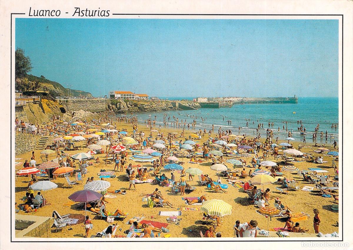 Postales: Postal de la Playa de Luanco en Asturias